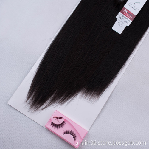 Hot Sale 100% Real Human Raw Brazilian Virgin Hair, One Pack Solut Human 60g 60g 55g Straight Hair Bundles With Lace Closure